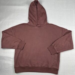 Abercrombie & Fitch Soft A&F Collection Garment Dyed Hoodie Maroon Large